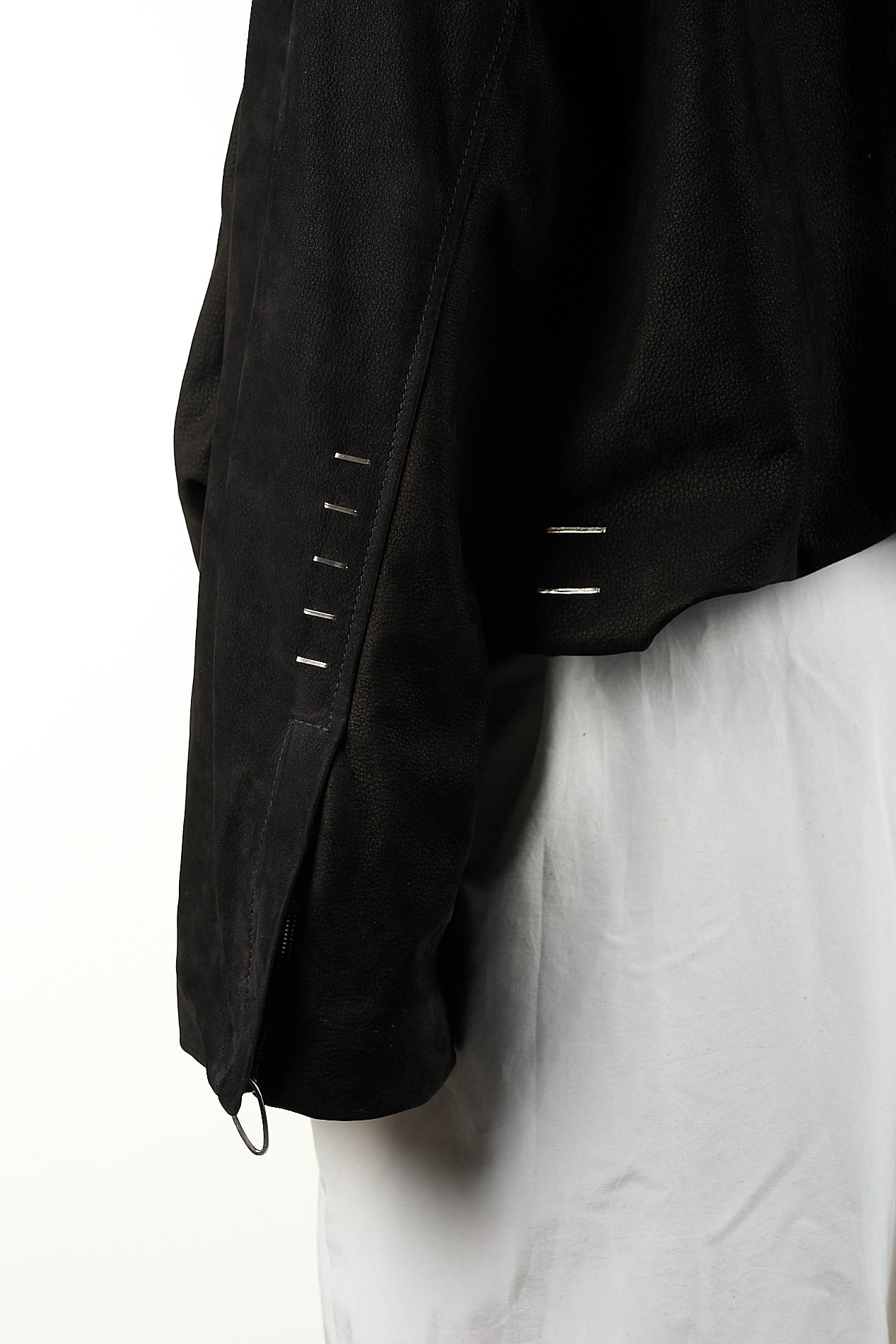 DANIELE BASTA LEATHER AND SILVER JACKET